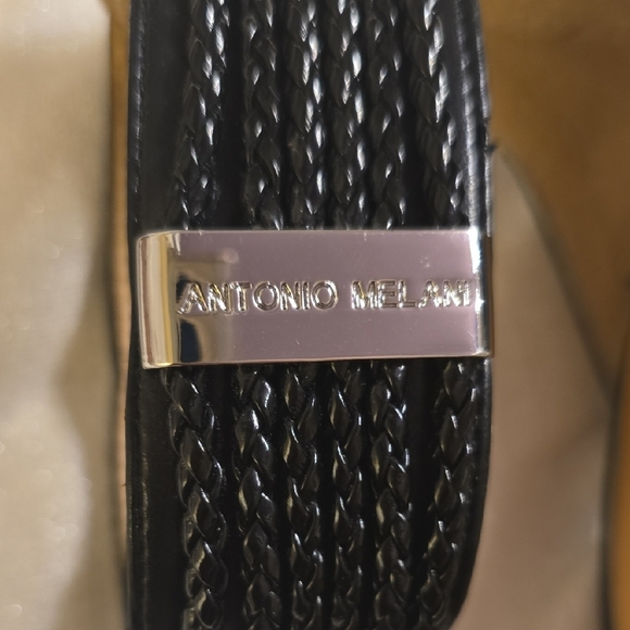 Antonio Melani Black and Tan Heels with Ankle Strap - Picture 11 of 13